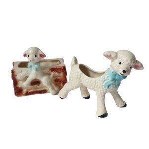 Vintage Pottery Lamb Planter Baby Lamb 1950s